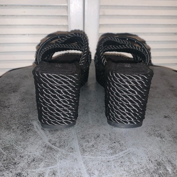 Vaneli Black Woven Women's Platform Sandals Women’s 7.5 - Picture 4 of 8